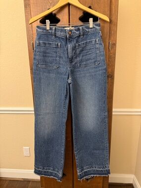 Madewell Emmett Wide Leg Jean Let Down Hem Patch Pocket Archbald Women's Size 28